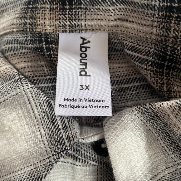 (A6) ABOUND Black White CeCe Oversized Plaid Button down front Shirt, Sz 3X, NWT - Picture 8 of 10